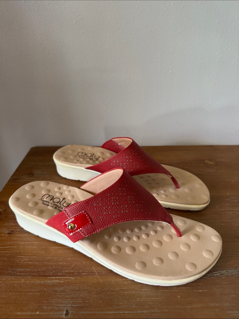 Malu Red Thong Sandals for Women - size 10